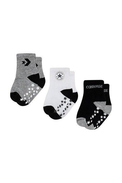 Converse sosete bebe 3-pack culoarea negru