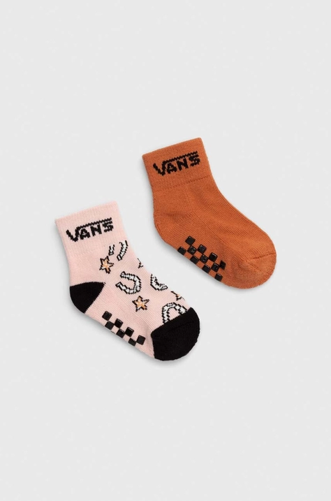 Дитячі шкарпетки Vans DROP V CLASSIC SOCK 2-pack колір коричневий