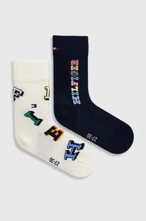 Detské ponožky Tommy Hilfiger 2-pak tmavomodrá farba