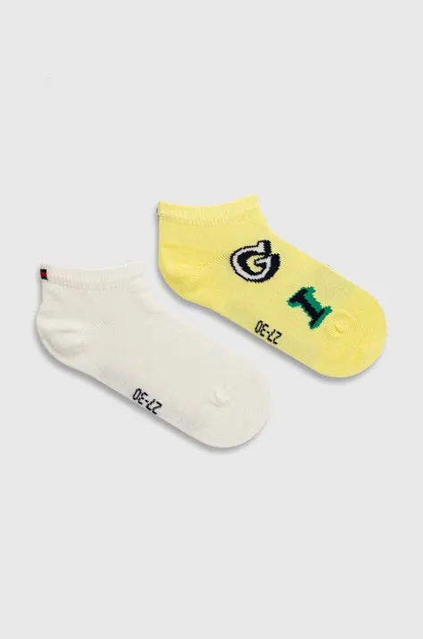 Παιδικές κάλτσες Tommy Hilfiger 2-pack χρώμα: κίτρινο