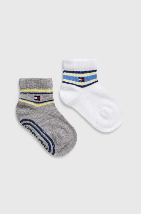 Otroške nogavice Tommy Hilfiger 2-pack siva barva