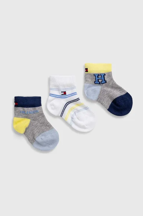 Ponožky pre bábätká Tommy Hilfiger 3-pak tmavomodrá farba