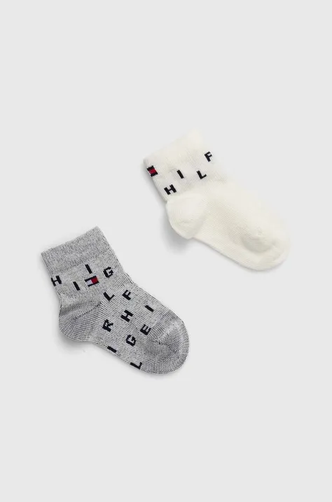 Dětské ponožky Tommy Hilfiger 2-pack šedá barva