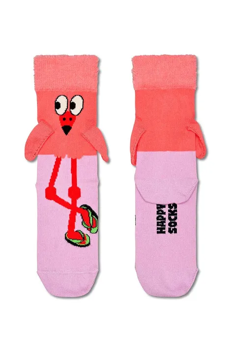Happy Socks skarpetki dziecięce Kids Flamingo Sock kolor różowy