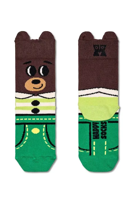 Happy Socks sosete copii Kids Bear Sock culoarea maro