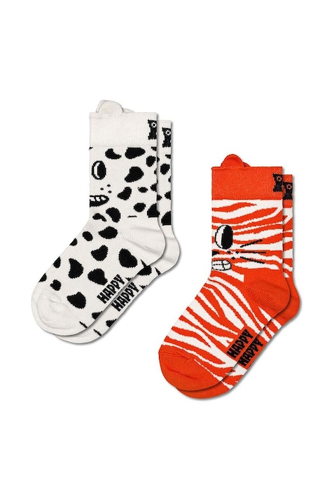 Happy Socks sosete copii Kids Cat & Dog Socks 2-pack culoarea alb