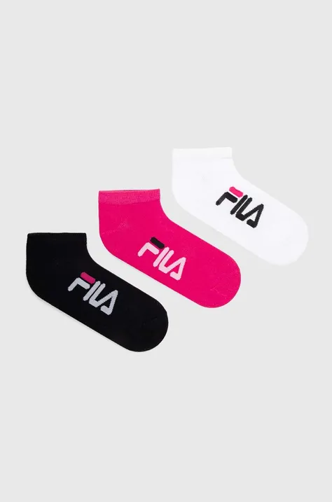 Дитячі шкарпетки Fila 3-pack колір рожевий