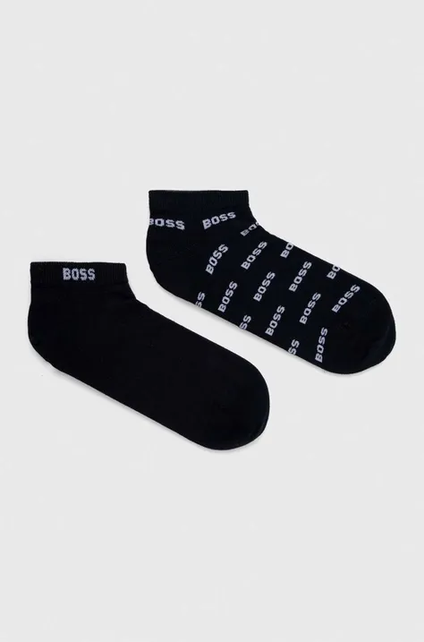Ponožky BOSS 2-pak pánske, tmavomodrá farba