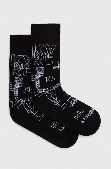 Čarape Karl Lagerfeld za muškarce, boja: crna, 541102.805513