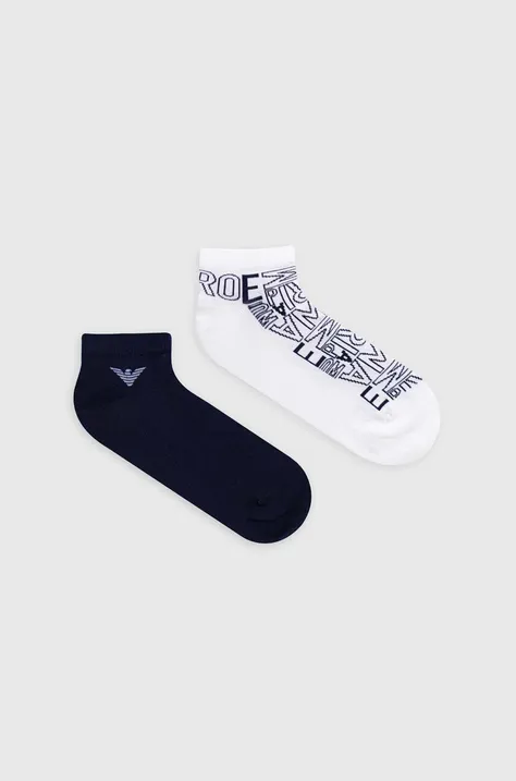 Ponožky Emporio Armani Underwear 2-pak pánske, tmavomodrá farba