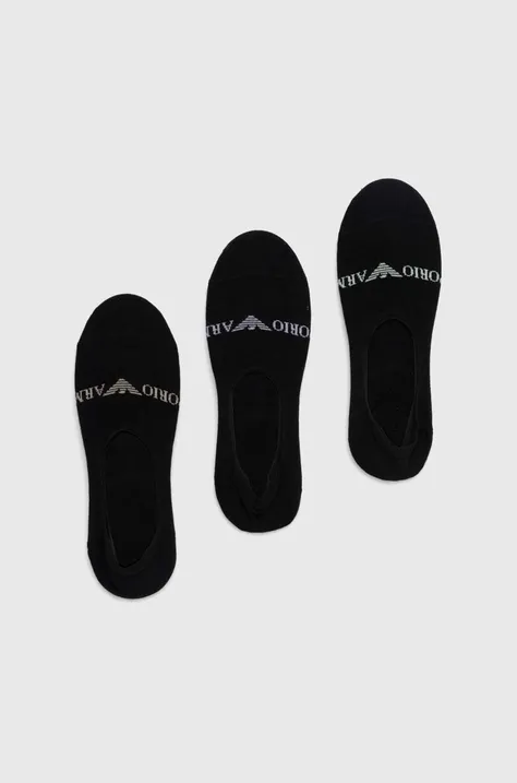 Nogavice Emporio Armani Underwear 3-pack moški, črna barva