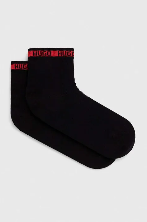 Ponožky HUGO 2-pack pánské, černá barva, 50516390