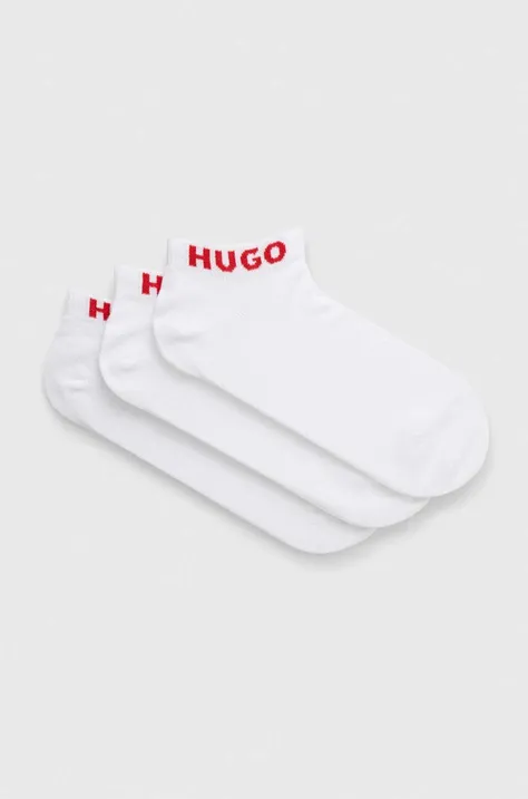 Ponožky HUGO 3-pak pánske,biela farba,50516405