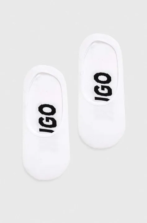 Ponožky HUGO 2-pak pánske, biela farba, 50516411