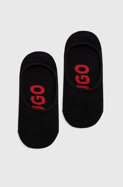 Ponožky HUGO 2-pak pánske, čierna farba, 50516411