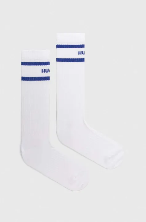 Čarape Hugo Blue 2-pack za muškarce, boja: bijela
