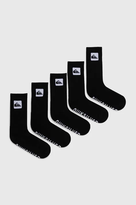 Čarape Quiksilver 5-pack za muškarce, boja: crna