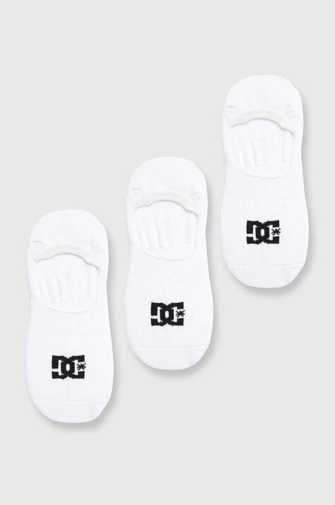 Nogavice DC 3-pack moške, bela barva, ADYAA03191