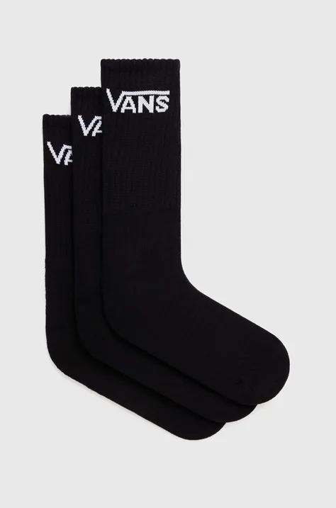 Κάλτσες Vans 3-pack χρώμα: μαύρο