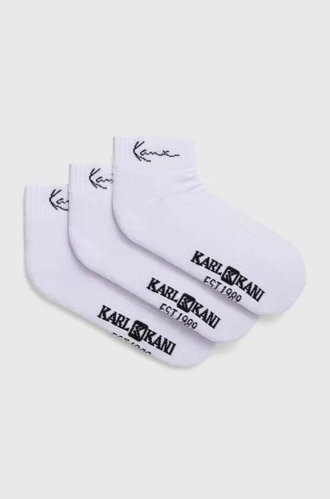 Nogavice Karl Kani 3-pack moški, bela barva