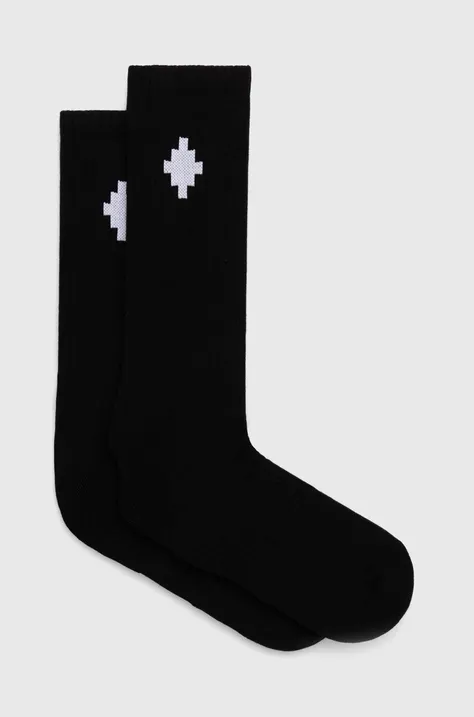 Ponožky Marcelo Burlon Cross Sideway Short pánske, čierna farba, CMRA015C99KNI0031001