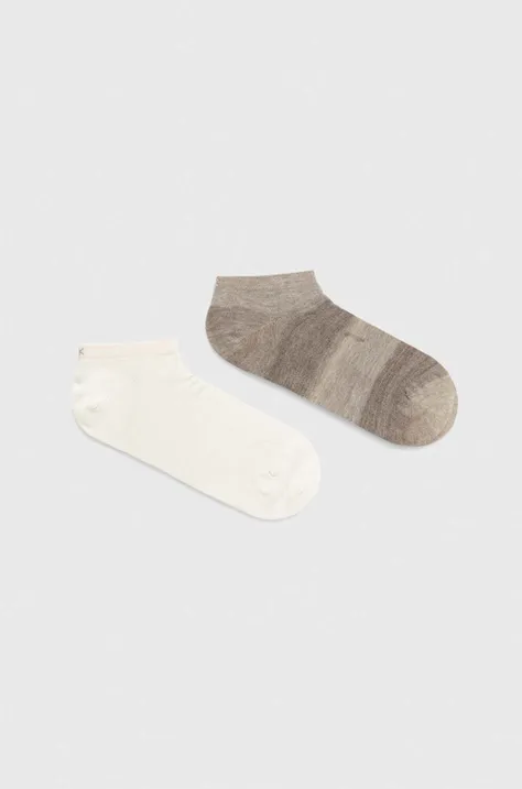 Ponožky Calvin Klein 2-pak pánske, béžová farba