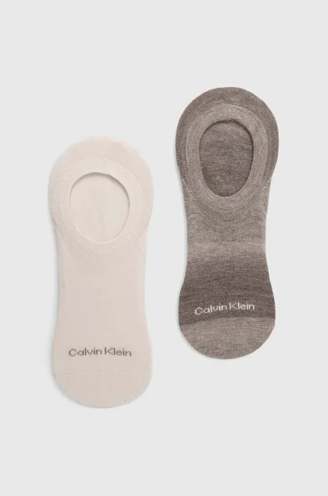 Ponožky Calvin Klein 2-pack pánské, béžová barva