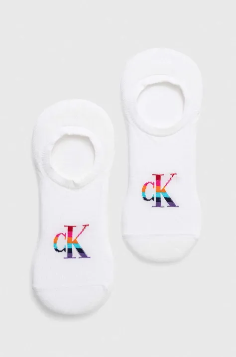 Шкарпетки Calvin Klein Jeans 2-pack чоловічі колір білий