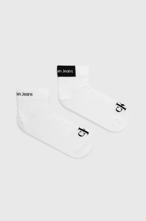 Шкарпетки Calvin Klein Jeans 2-pack чоловічі колір білий