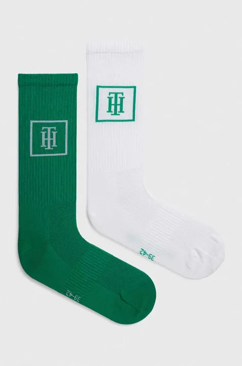 Čarape Tommy Hilfiger 2-pack za muškarce, boja: zelena