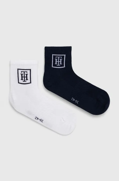 Ponožky Tommy Hilfiger 2-pak pánske, tmavomodrá farba, 701227290