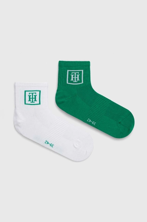 Tommy Hilfiger sosete 2-pack barbati, culoarea verde