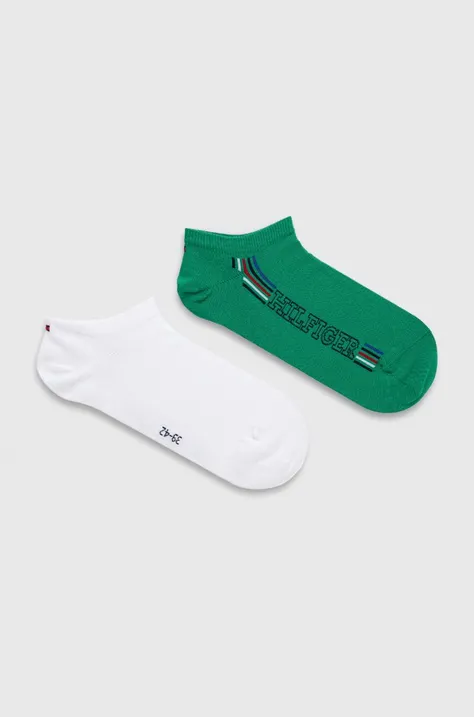 Ponožky Tommy Hilfiger 2-pak pánske, zelená farba, 701227293
