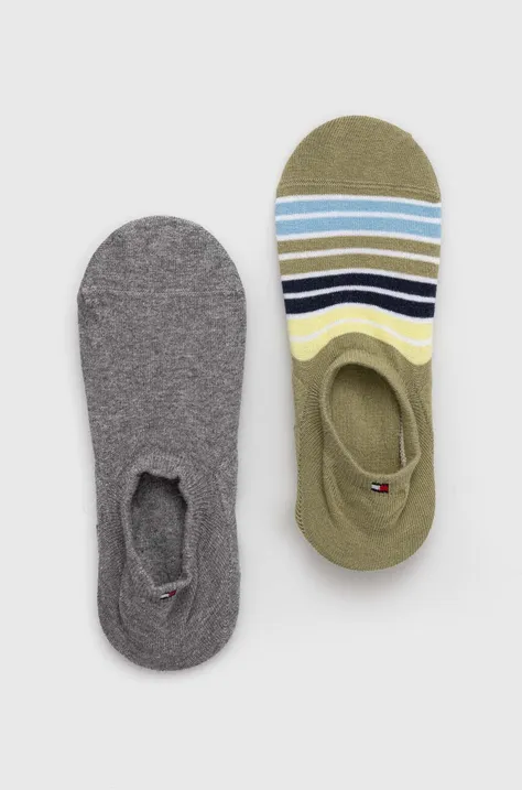 Ponožky Tommy Hilfiger 2-pak pánske, zelená farba, 701227297