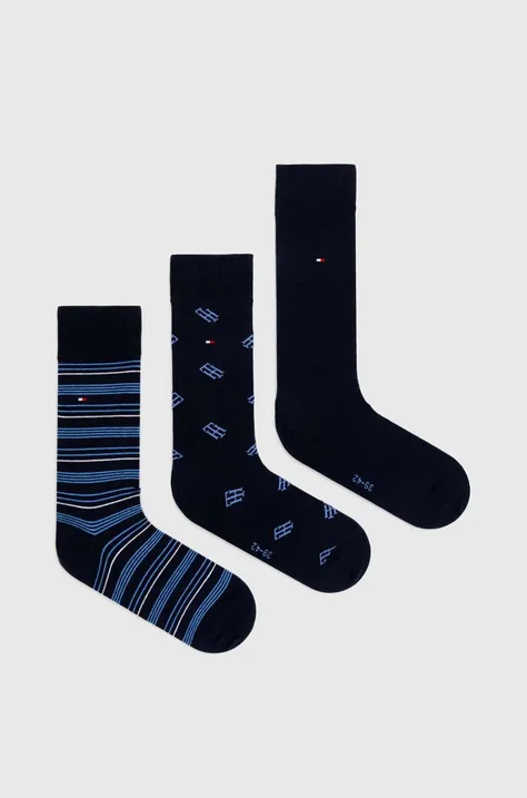 Ponožky Tommy Hilfiger 4-pack pánské, tmavomodrá barva