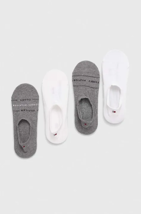 Ponožky Tommy Hilfiger 4-pak pánske, šedá farba, 701227299