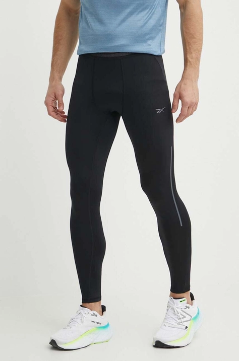 Reebok leggins de alergare Speed culoarea negru, neted, 100075484