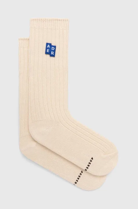 Ponožky Ader Error TRS Tag Socks pánské, béžová barva, BMSGFYAC0301