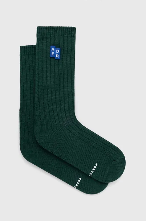 Ponožky Ader Error TRS Tag Socks pánské, zelená barva, BMSGFYAC0301