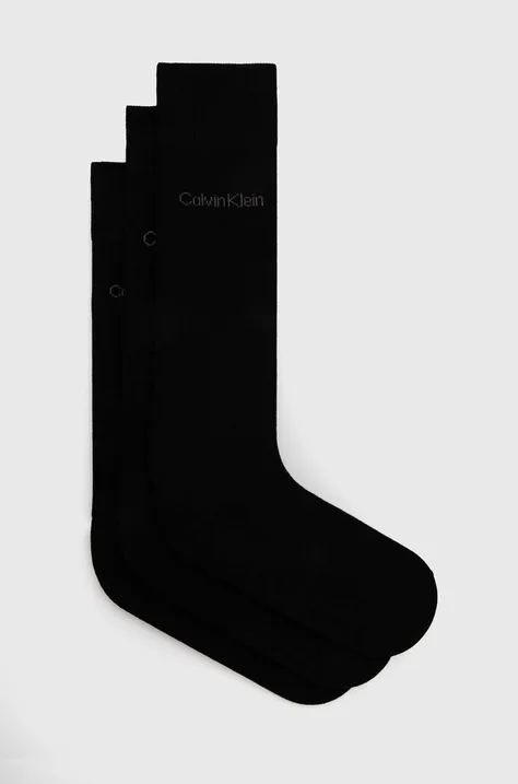 Ponožky Calvin Klein 3-pak pánske, čierna farba, 701226674,