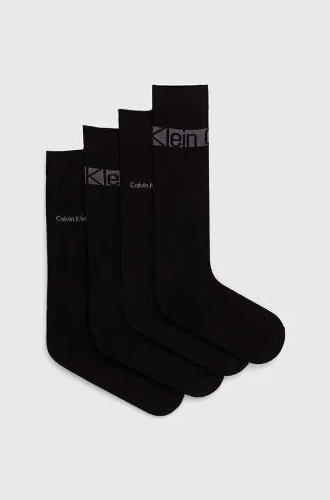Ponožky Calvin Klein 4-pak pánske, čierna farba, 701229665