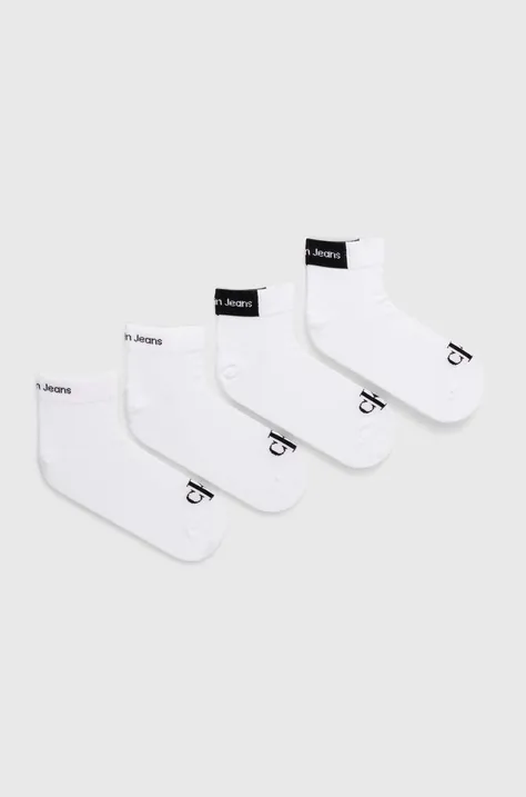 Calvin Klein Jeans zokni 4 pár fehér, férfi, 701229675