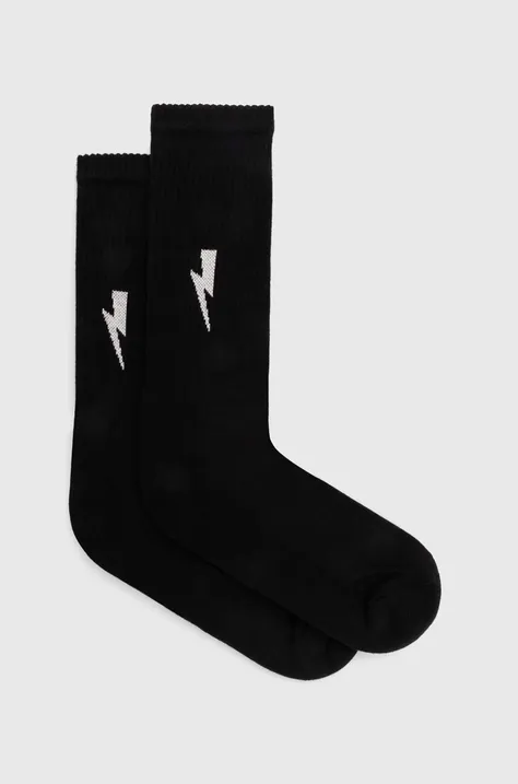 Чорапи Neil Barrett Bolt Cotton Skate Socks в черно MY77116A-Y9400-524N