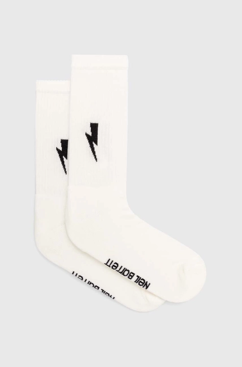 Носки Neil Barrett Bolt Cotton Skate Socks мужские цвет белый MY77116A-Y9400-526N