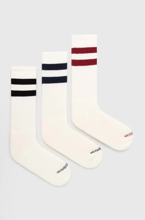 Čarape NEIGHBORHOOD Classic 3-pack za muškarce, boja: bež, 241KWNH.UWM01