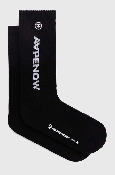 AAPE sosete barbati, culoarea negru, AAPSOM4867XXM