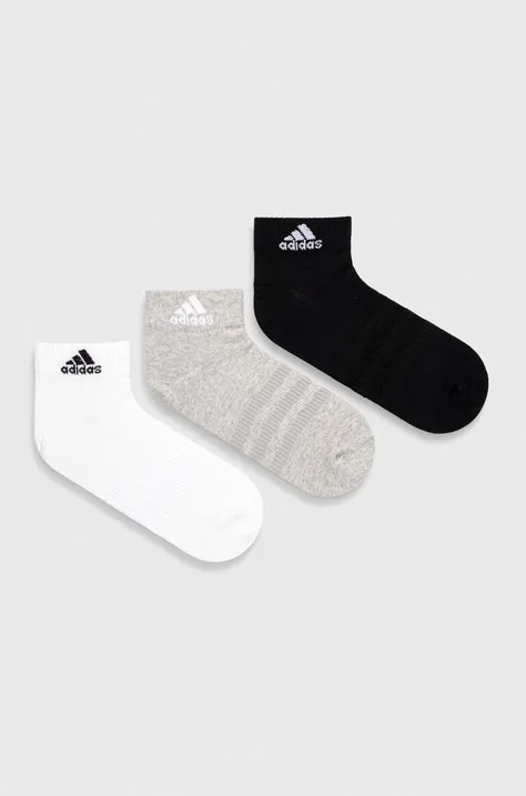 Ponožky adidas 3-pak šedá farba, IC1283