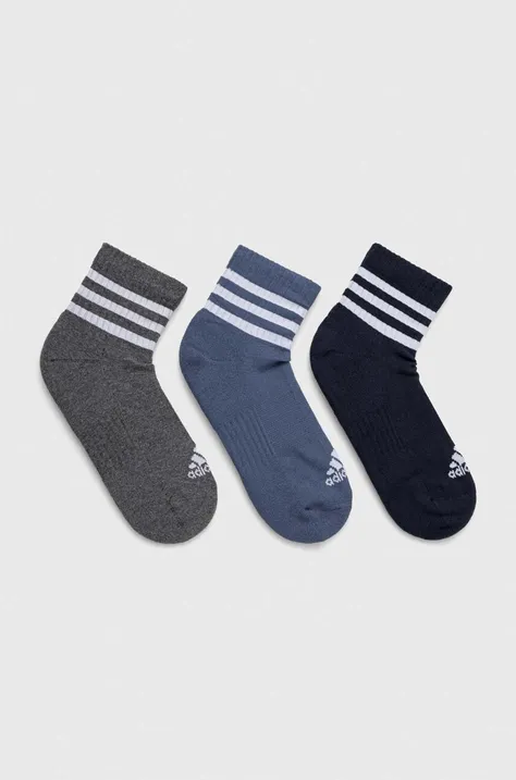 Ponožky adidas 3-pak šedá farba, IP2637