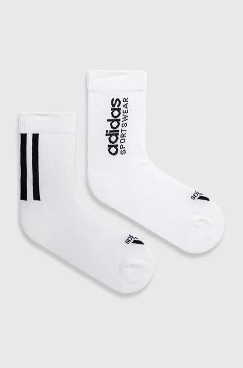 Κάλτσες adidas 2-pack χρώμα: άσπρο