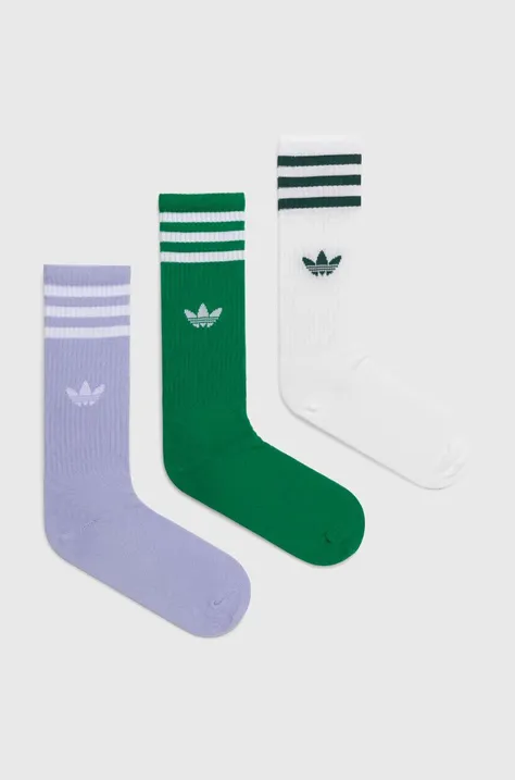 Ponožky adidas Originals 3-pack fialová barva, IU2655